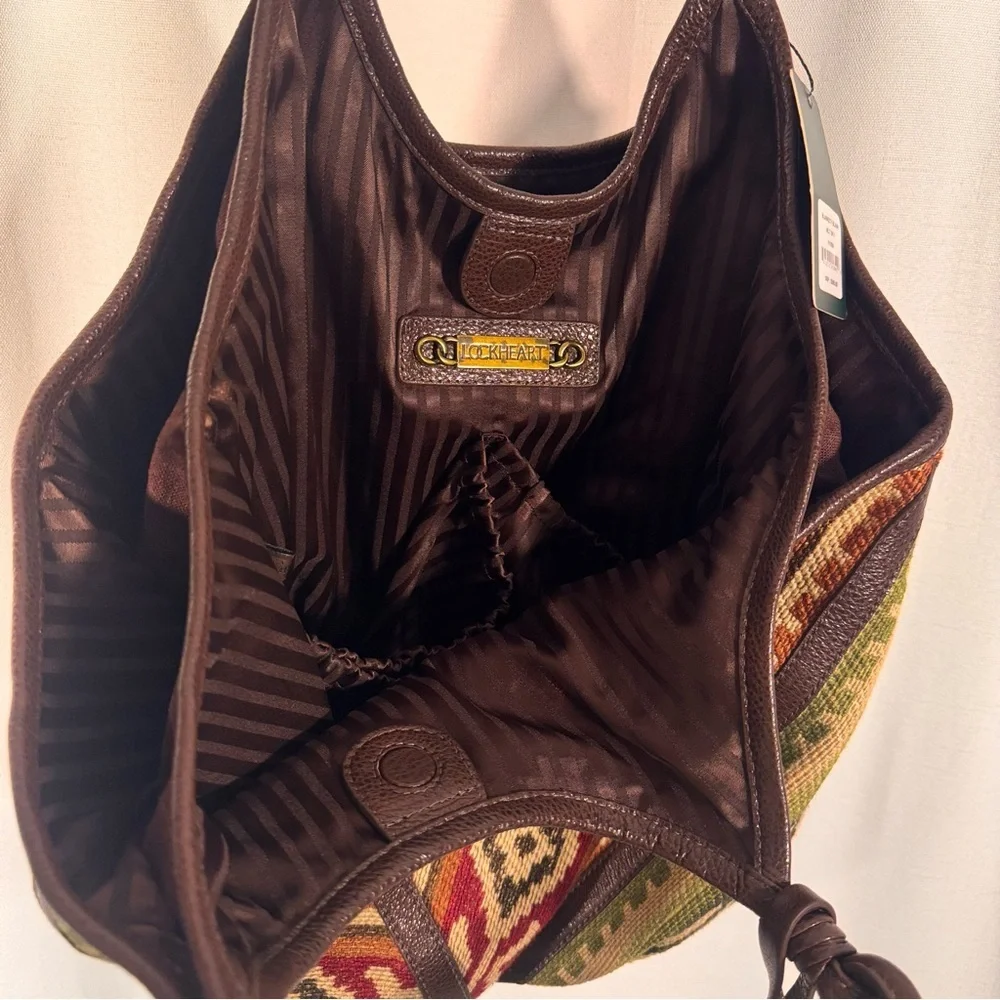 Vintage Lockheart Woven Tapestry Large Hobo Bag